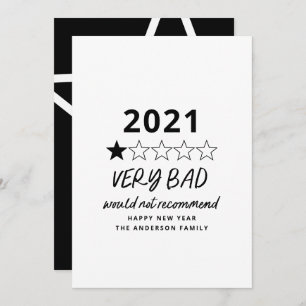 2021 bad year in review 5 star holiday card