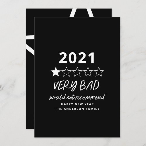 2021 bad year in review 5 star holiday card