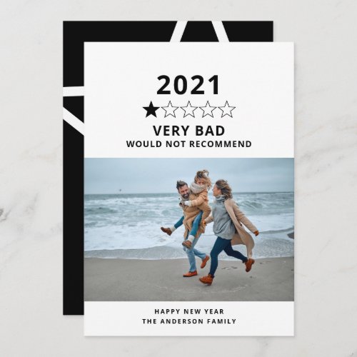 2021 bad year in review 5 star photo holiday card