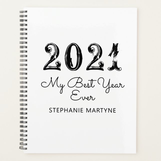 2021 Best Year Ever Personalized White Planner (Front)