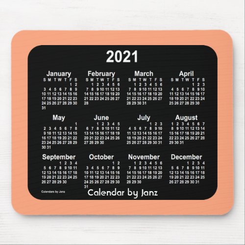 2021 Black Coral Calendar by Janz Mousepad