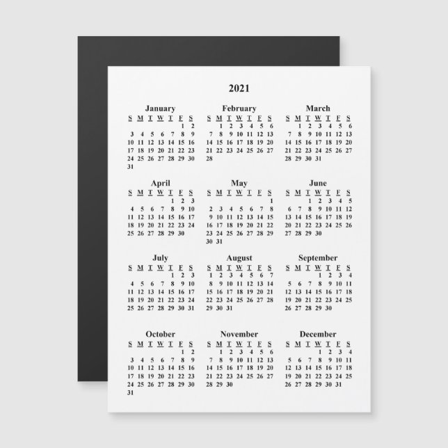 2021 Blank Calendar | Zazzle