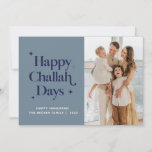 2021 Blue Happy Challah Days Hanukkah Custom Photo Holiday Card<br><div class="desc">© Gorjo Designs. Made for you via the Zazzle platform.

// Need help customizing your design? Got other ideas? Feel free to contact me (Zoe) directly via the contact button below.</div>