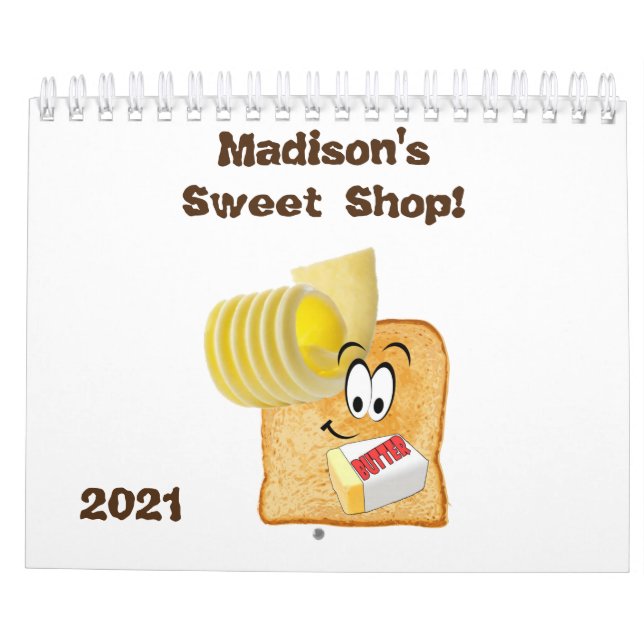 2021 Calendar Bakery Sweet Donuts Cupcake (Back)