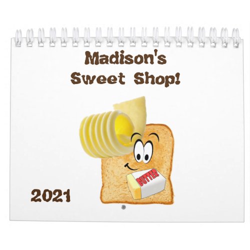 2021 Calendar Bakery Sweet Donuts Cupcake