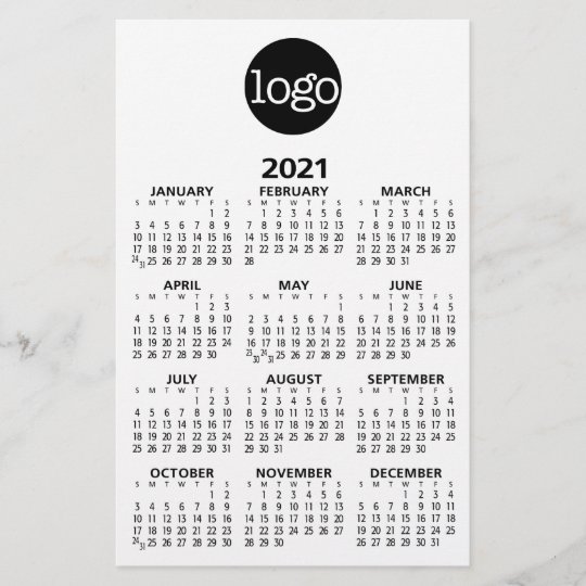 2021 Calendar - Basic Black White Minimal Stationery 