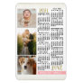 2021 Calendar Blush Pink Gold Family Photo Collage Magnet
