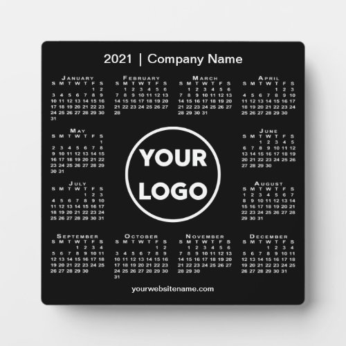 2021 Calendar Company Logo Black Business Plaque