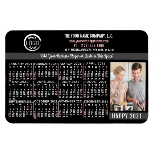 2021 Calendar Custom Business Logo Name Photo Easy Magnet