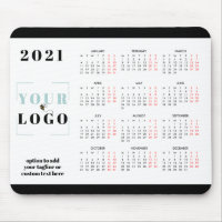 2021 Calendar Custom Company Logo Mouse Pad