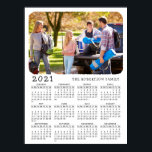 2021 Calendar Custom Photo Family Name Black White Poster<br><div class="desc">Customize this full-year 2021 calendar poster with a personal photo and family name. Simple white and black calendar with your picture is a perfect practical gift idea. It's easy to change the white background to any pastel color to match the room design. If you upload your picture via template (click...</div>