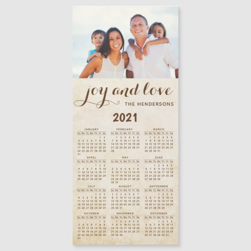 2021 Calendar Family Photo Vintage Brown