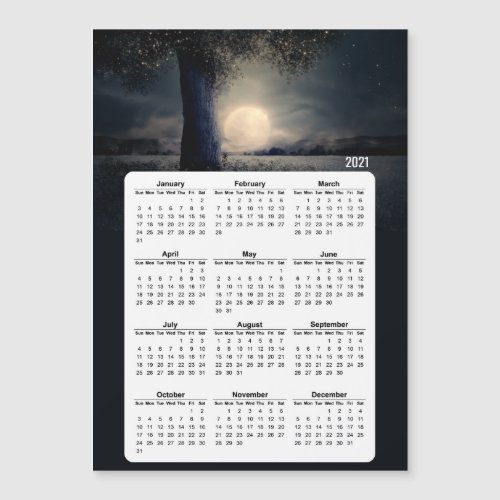 2021 Calendar Magic Tree Full Moon