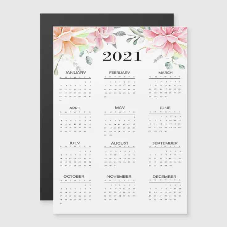 2021 calendar card Zazzle