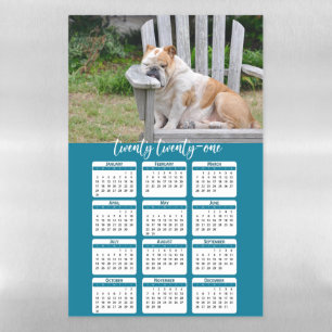 2021 Calendar Photo Basic Full Year Family Pet Magnetic Dry Erase Sheet