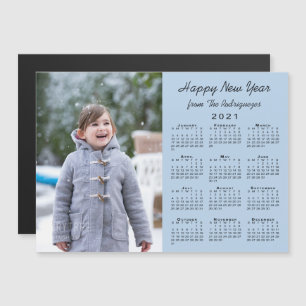 2021 Calendar Photo Light Blue Happy New Year