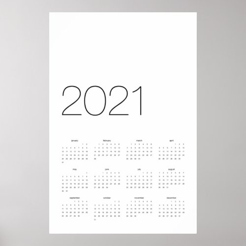 2021 Calendar Poster