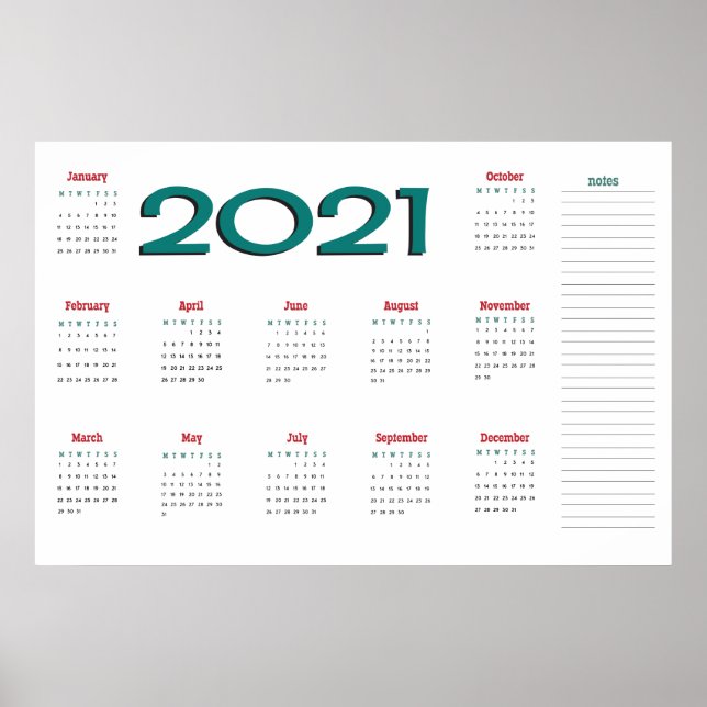 2021 calendar poster (Front)