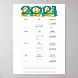 2021 calendar poster