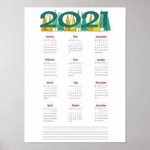 2021 calendar poster