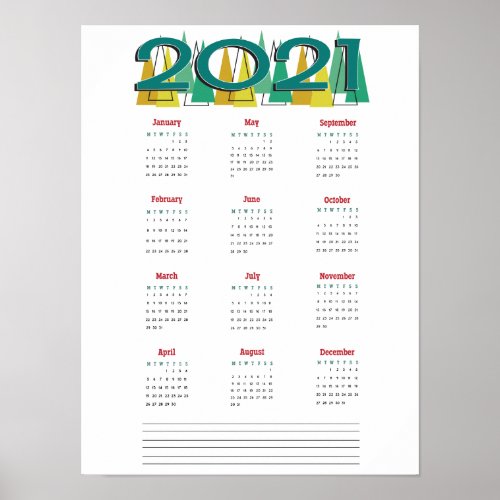 2021 calendar poster