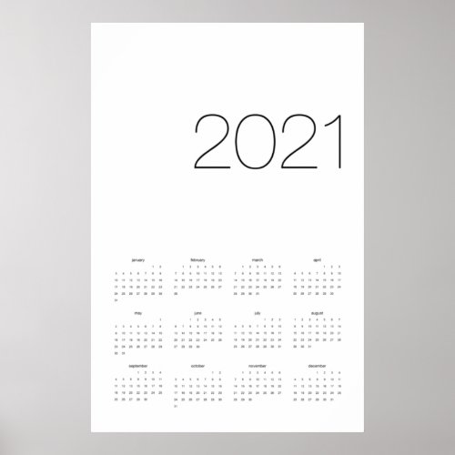 2021 Calendar Poster