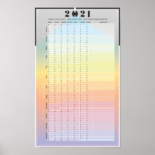 2021 Calendar _ PracticalWoo moon planner Poster