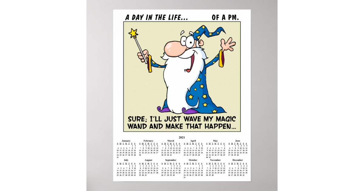 2021 Calendar Project Management Poster | Zazzle