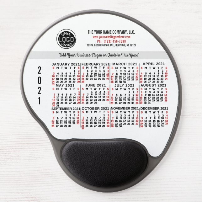 2021 Calendar (See Description for New Version)  Gel Mouse Pad (Front)
