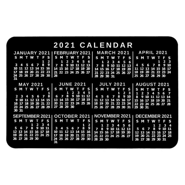 2021 Calendar (See Description for New Version) Magnet (Horizontal)