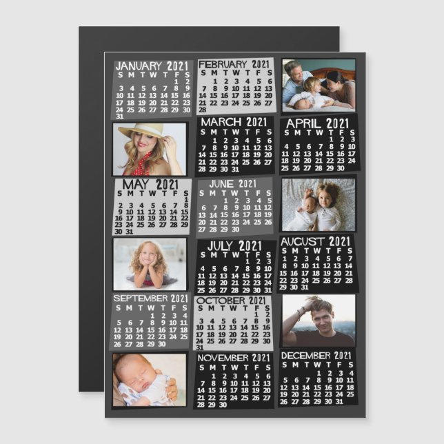2021 Calendar (See Description for New Version)  Magnetic Invitation (Front/Back)