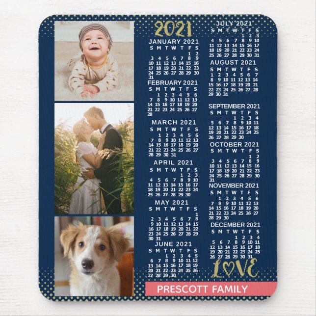 2021 Calendar (See Description for New Version)  Mouse Pad (Front)