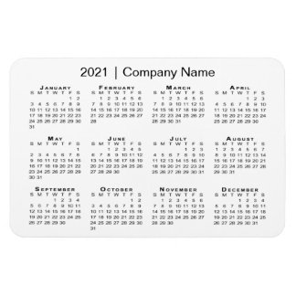 2021 Calendar with Company Name White Magnet