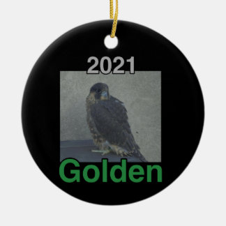 2021 Ceramic Circle Ornament Golden