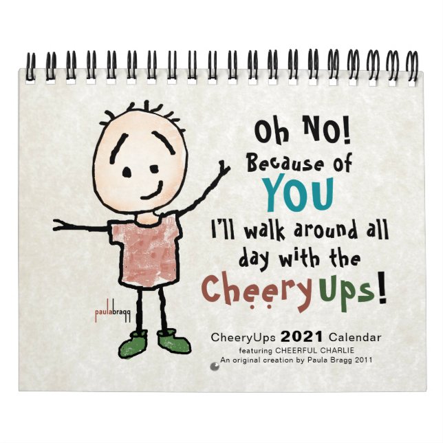 2021 Cheerful Cartoon Stickman Encouragement Calendar (Cover)