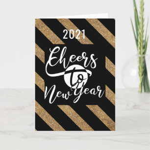2021 Cheers To New Year Festive New Year Holiday Card