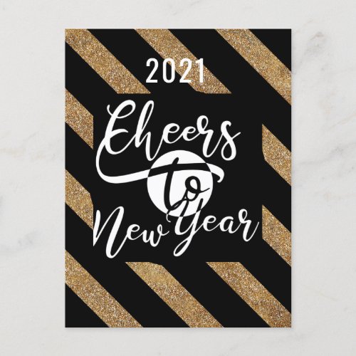 2021 Cheers To New Year  Festive New Year Holiday Postcard