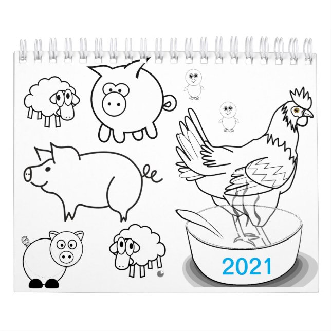 2021 Children's Colorful Coloring Book Calendar (Cover)