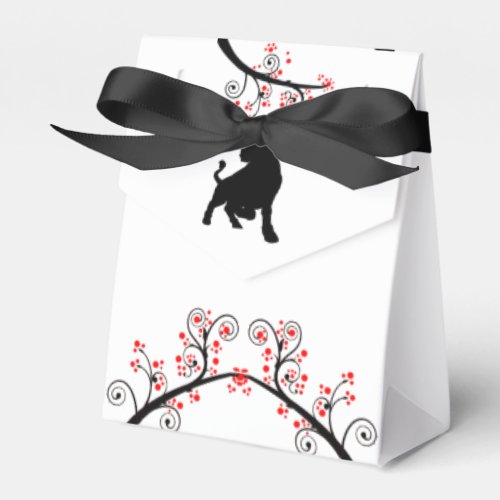 2021 Chinese New Year Ox and Red Blossoms Favor Boxes