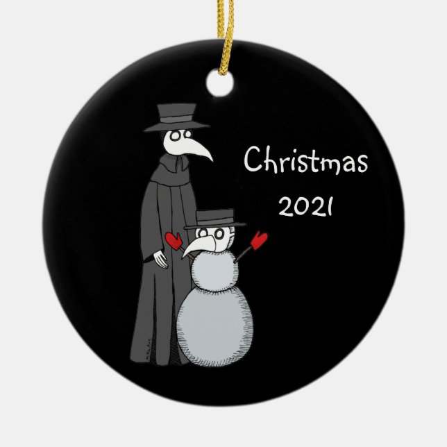 2021 Christmas ornament Plague Doctor Snowman (Front)