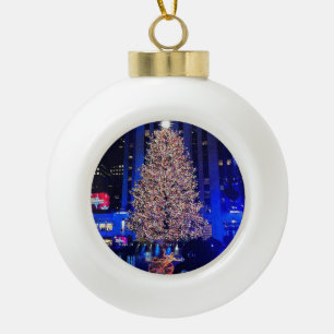 2021 Christmas Tree Rockefeller Center Ceramic Ball Christmas Ornament