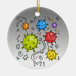2021 Coronavirus Covid-19 Virus Ceramic Ornament