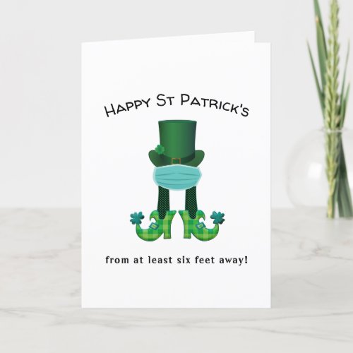 2021 covid quarantine st Patricks day Holiday Card