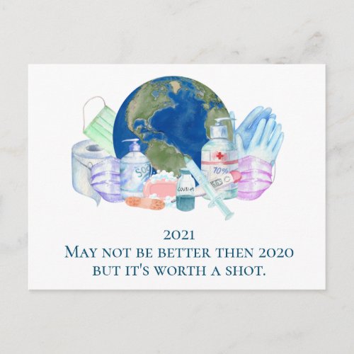 2021 Covid Worth a Shot Vaccine Funny Postcard