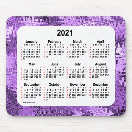 2021 Crazy Quilt Purple 52 Weeks Calendar by Janz Mouse Pad | Zazzle.com