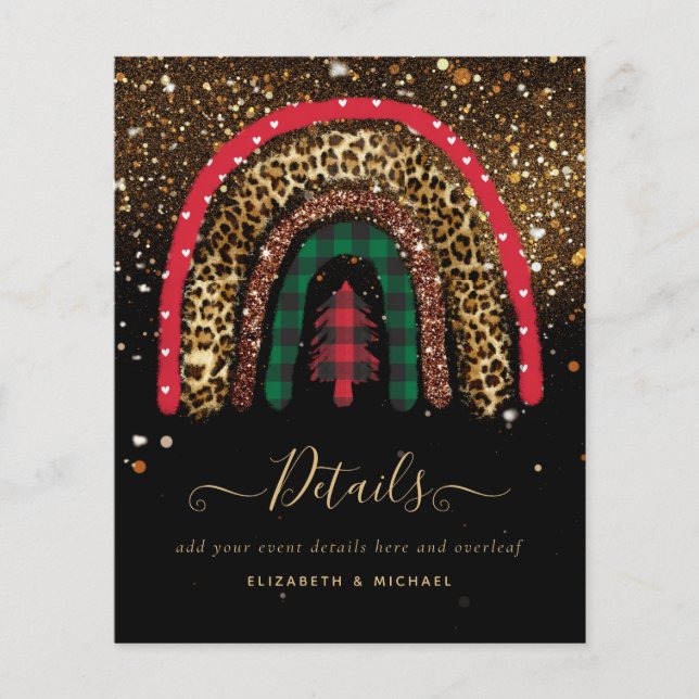 2021 Custom Christmas Rainbow Gold Glitter Glam Flyer (Front)