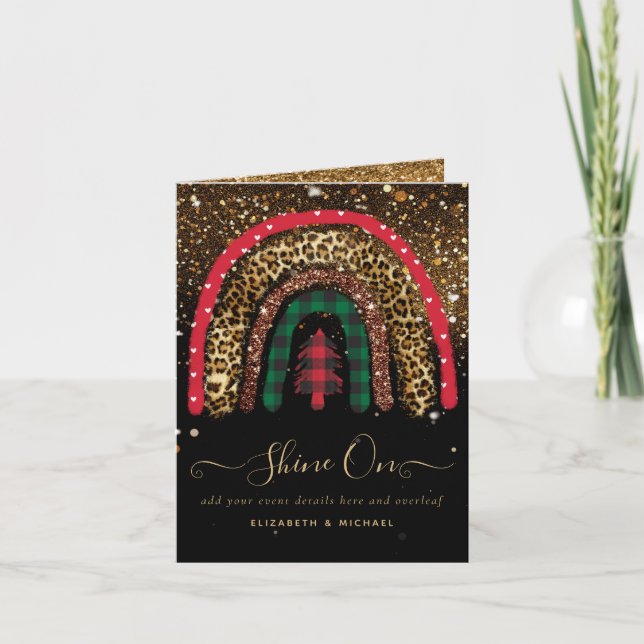 2021 CUSTOM Christmas Rainbow Gold Glitter Glamor Card (Front)