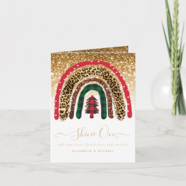 2021 CUSTOM Christmas Rainbow Gold Glitter Glamor  Card (Front)