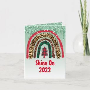 2021 CUSTOM Christmas Rainbow Gold Glitter Glamor Card