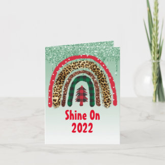 2021 CUSTOM Christmas Rainbow Gold Glitter Glamor  Card